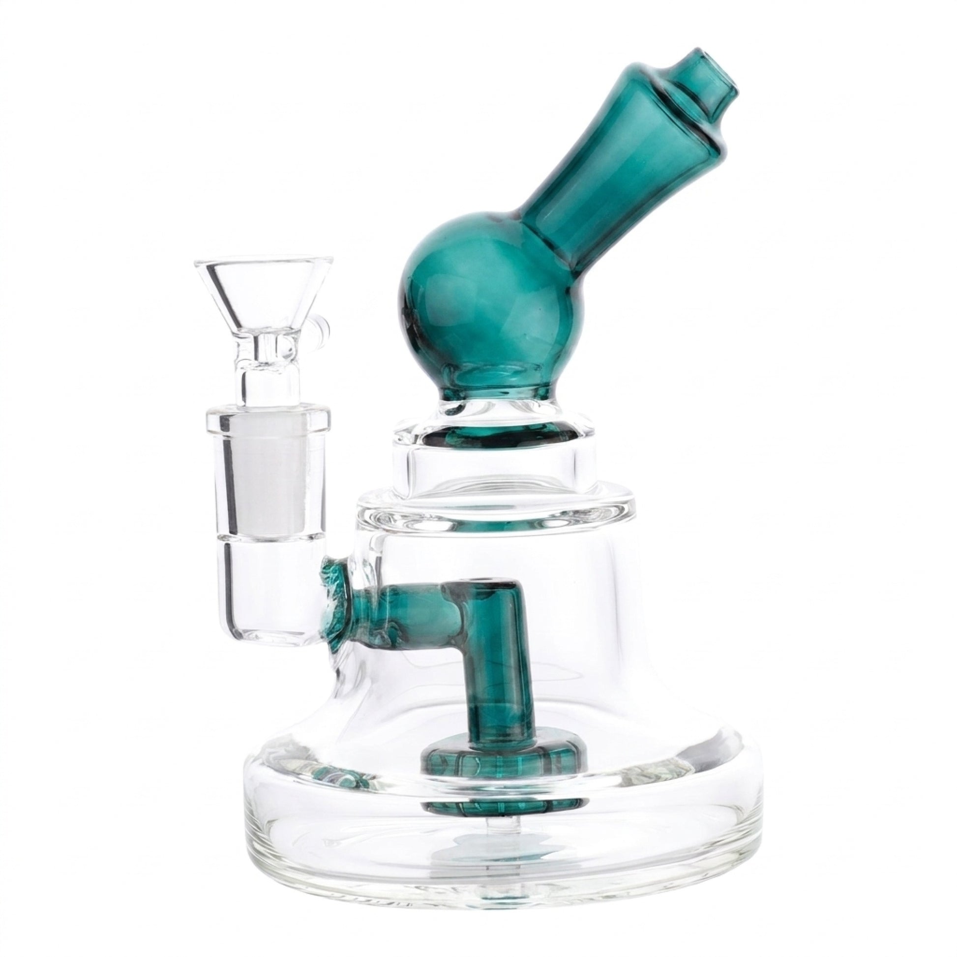 Mini Matrix Mayhem Percolator Bong - 6in Teal