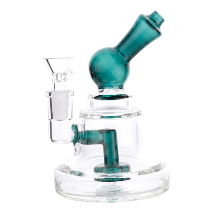 Mini Matrix Mayhem Percolator Bong - 6in Teal