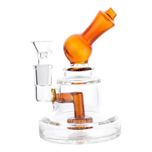 Mini Matrix Mayhem Percolator Bong - 6in Amber