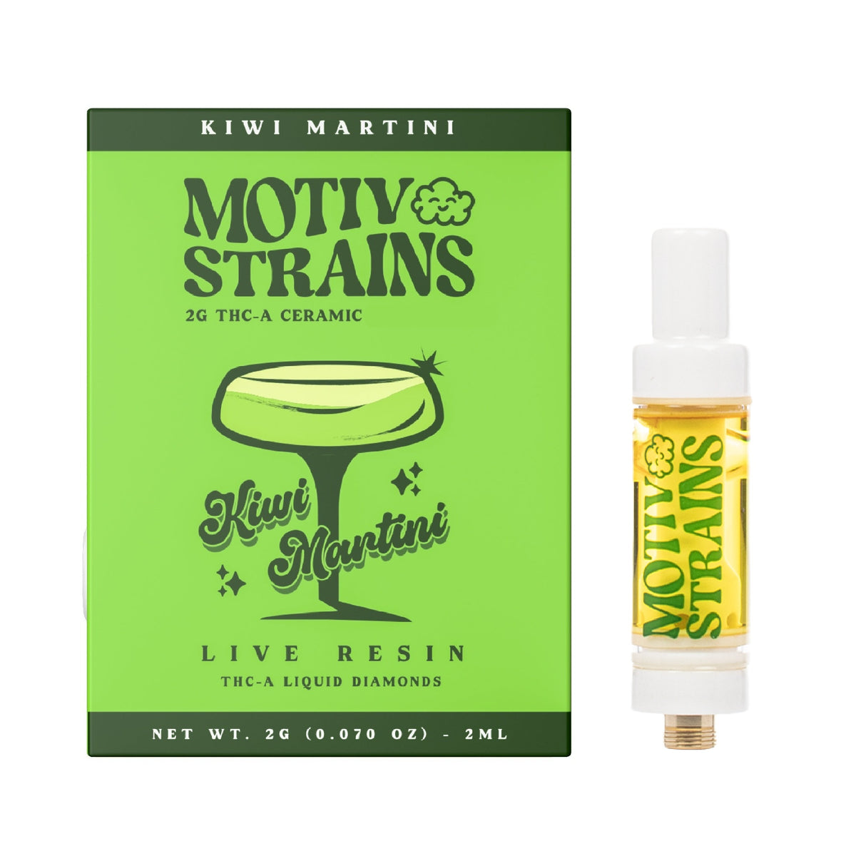 Motiv Strains Ceramic THC-A Device - 2000mg Kiwi Martini (S)