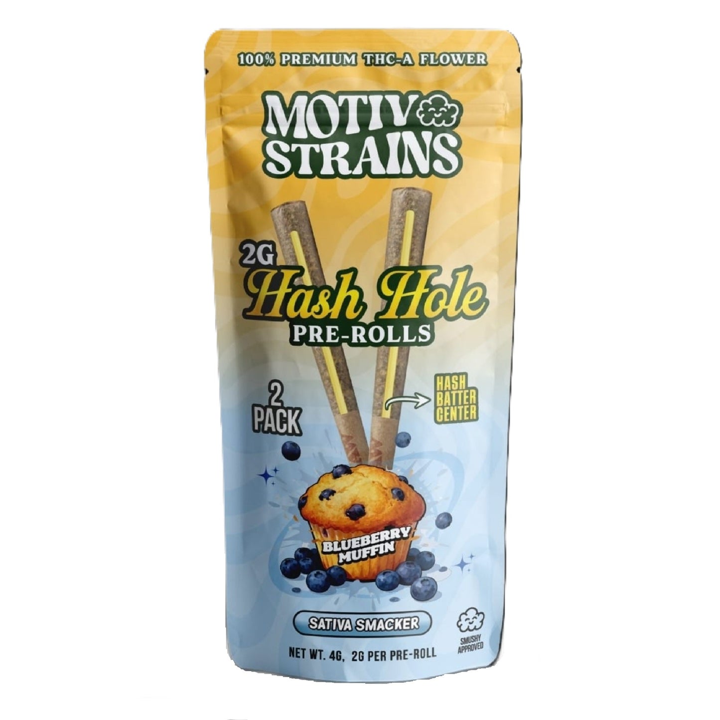 Motiv Strains THC-A Hash Hole Pre-Rolls - 2g (2ct) Blueberry Muffin (S)