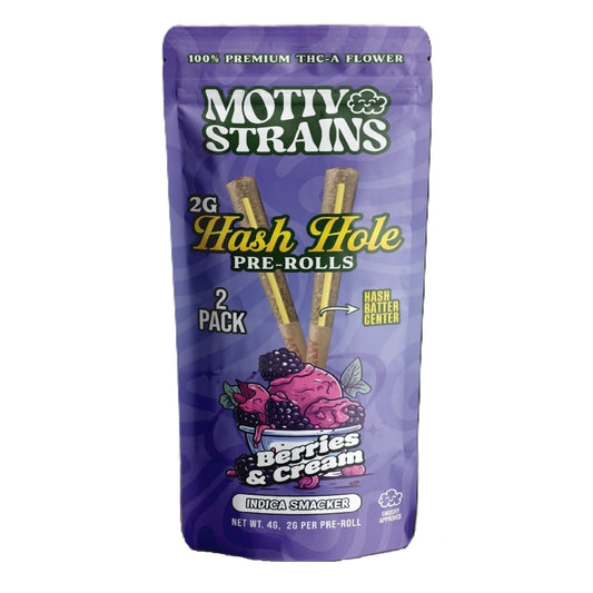Motiv Strains THC-A Hash Hole Pre-Rolls - 2g (2ct) Berries N' Cream (I)