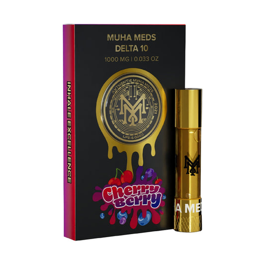 Muha Meds Delta 10 Cartridge - 1000mg Cherry Berry (H)