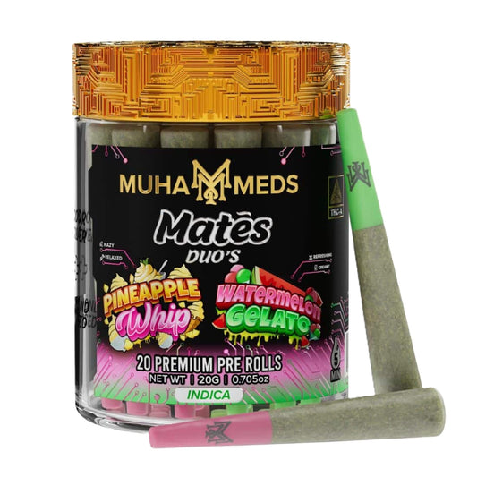 Muha Meds Duo Mates THC-A Pre-Rolls - 20g (20ct) Pineapple Whip x Watermelon Gelato (I)