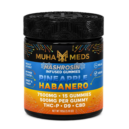 Muha Meds Hash Rosin Infused Gummies - 7500mg Pineapple Habanero
