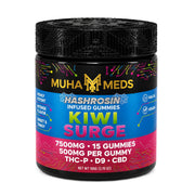 Muha Meds Hash Rosin Infused Gummies - 7500mg Kiwi Surge