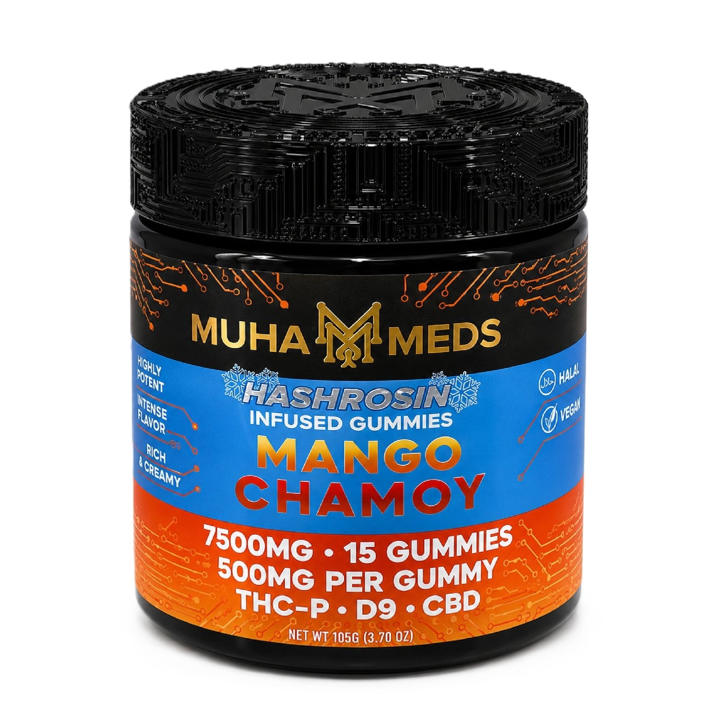 Muha Meds Hash Rosin Infused Gummies - 7500mg Mango Chamoy