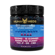 Muha Meds Hash Rosin Infused Gummies - 7500mg Sour Blue Razz