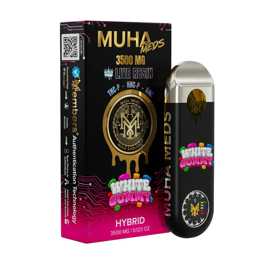 Muha Meds Live Resin THC-P + HHC New Gen 3 Vaporizer - 3500mg White Gummy (H)