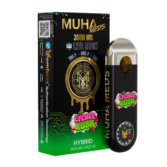 Muha Meds Live Resin THC-P + HHC New Gen 3 Vaporizer - 3500mg Lychee Kush (H)