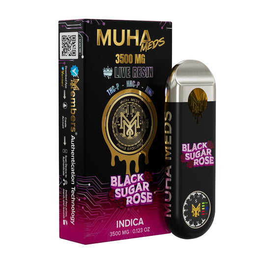 Muha Meds Live Resin THC-P + HHC New Gen 3 Vaporizer - 3500mg Black Sugar Rose (I)