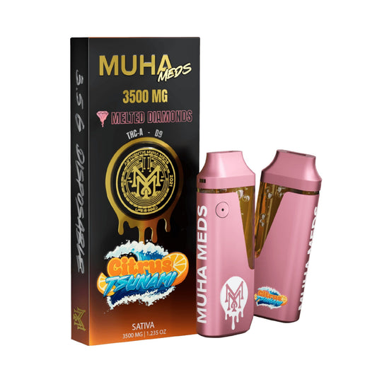 Muha Meds Melted Diamonds THC-A + Delta 9 Vaporizer - 3500mg Citrus Tsunami