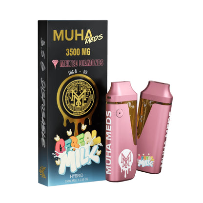 Muha Meds Melted Diamonds THC-A + Delta 9 Vaporizer - 3500mg Cereal Milk (H)