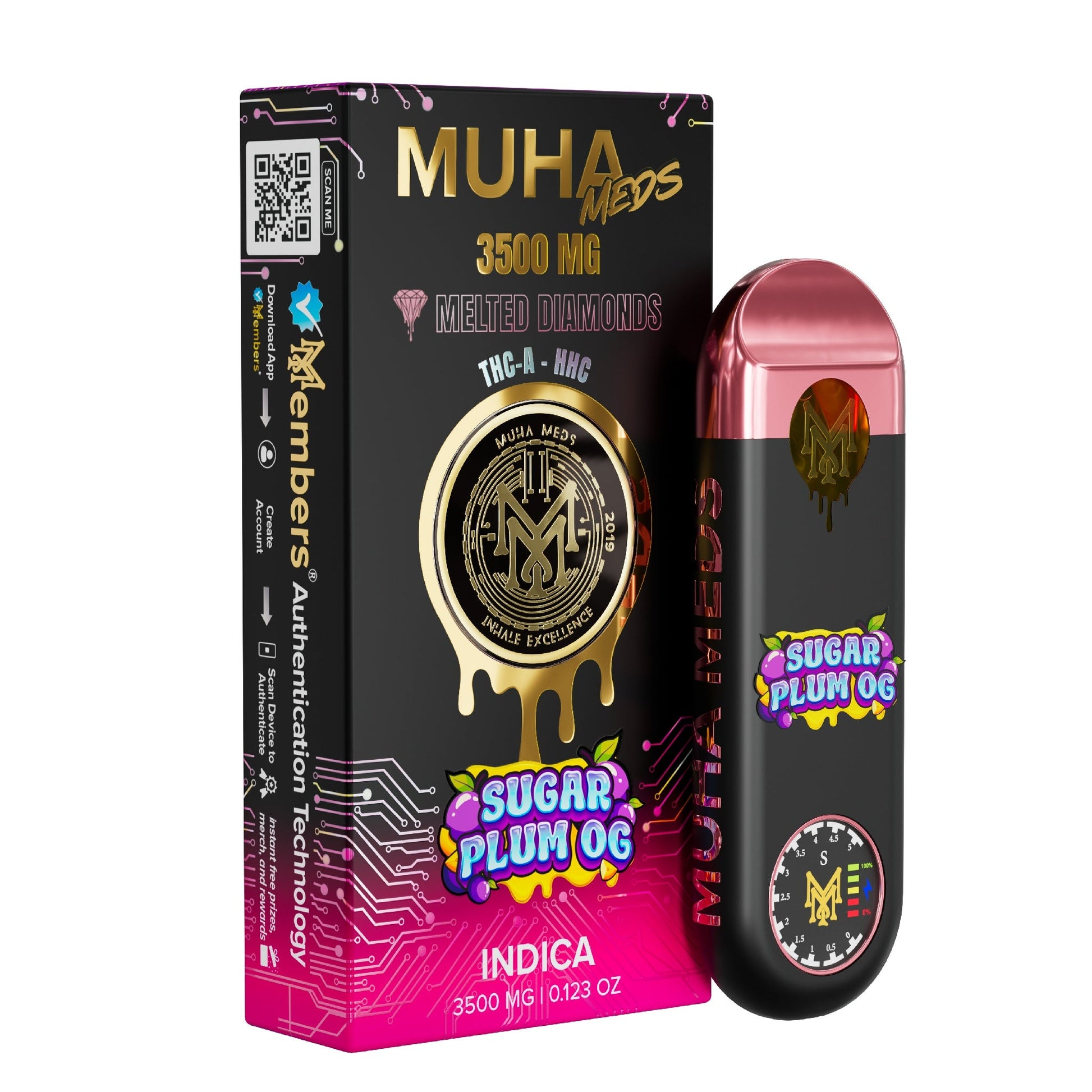 Muha Meds Melted Diamonds THC-A New Gen 3 Vaporizer - 3500mg - Everything 420 Muha Meds Melted Diamonds THC-A New Gen 3 Vaporizer - 3500mg - Everything 420
