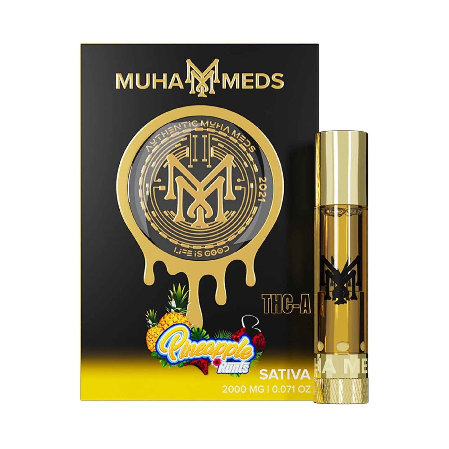 Muha Meds THC-A Device - 2000mg Pineapple Runts (S) / 1 Pack