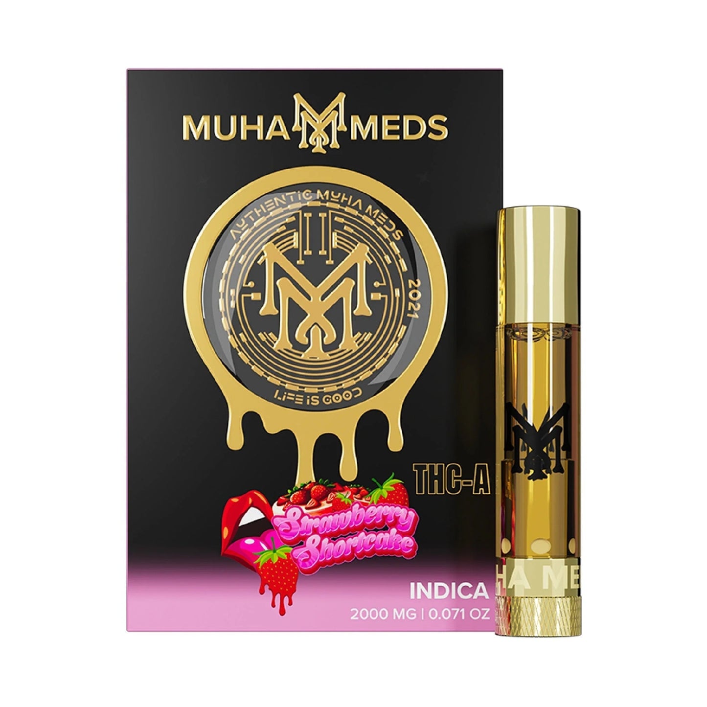 Muha Meds THC-A Device - 2000mg Strawberry Shortcake (I) / 1 Pack