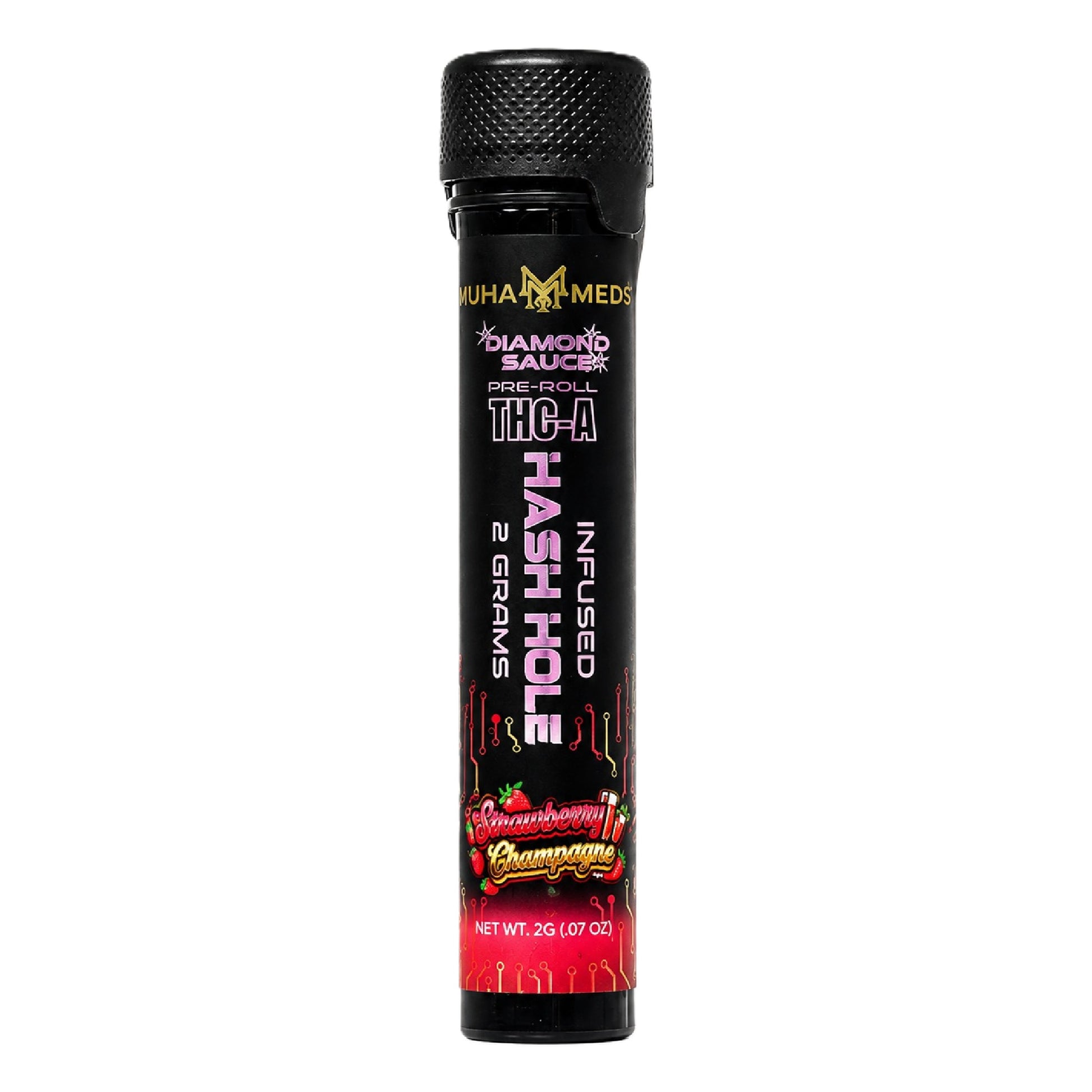 Muha Meds THC-A Diamond Sauce Infused Hash Hole - 2g Strawberry Champagne (H)