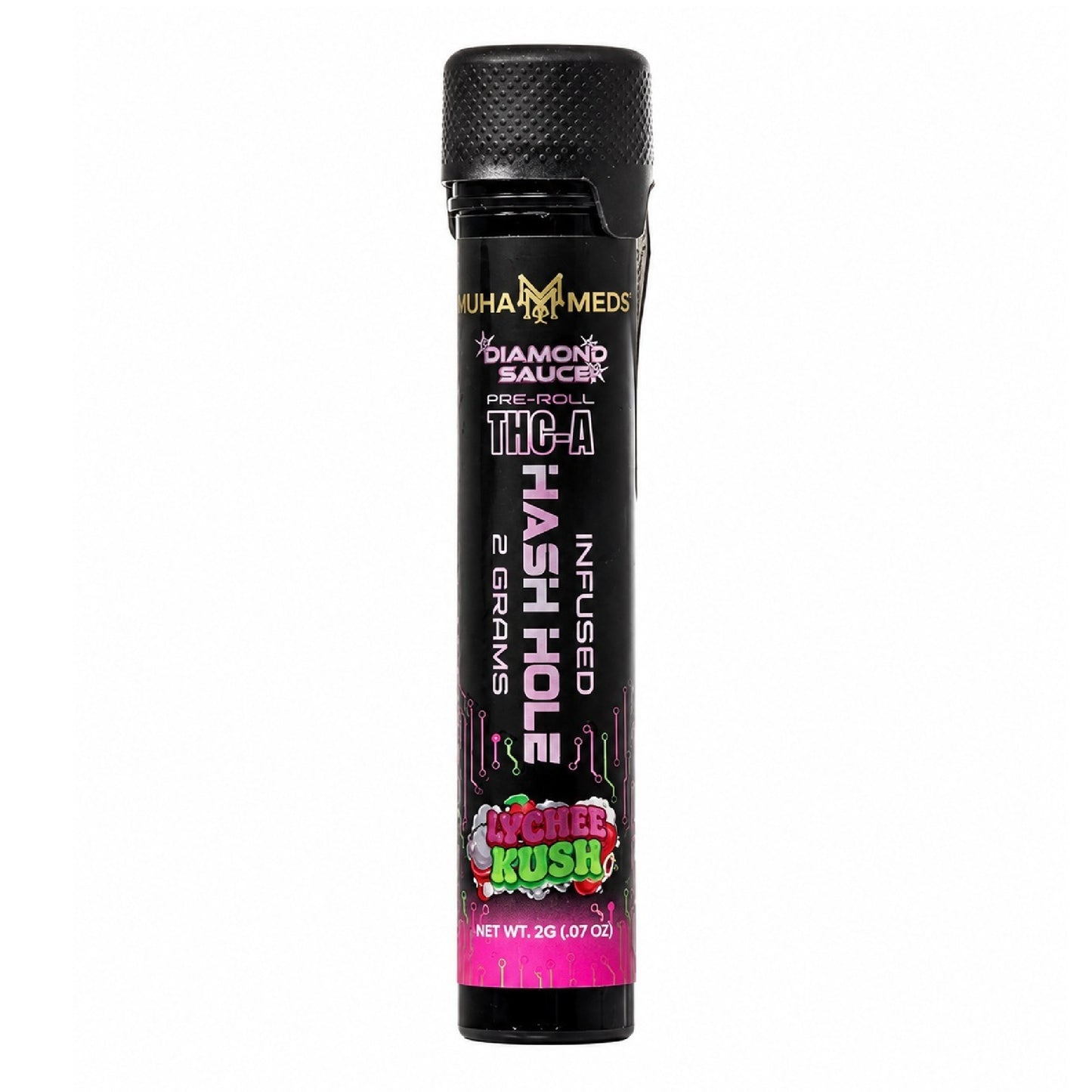 Muha Meds THC-A Diamond Sauce Infused Hash Hole - 2g Lychee Kush (H)