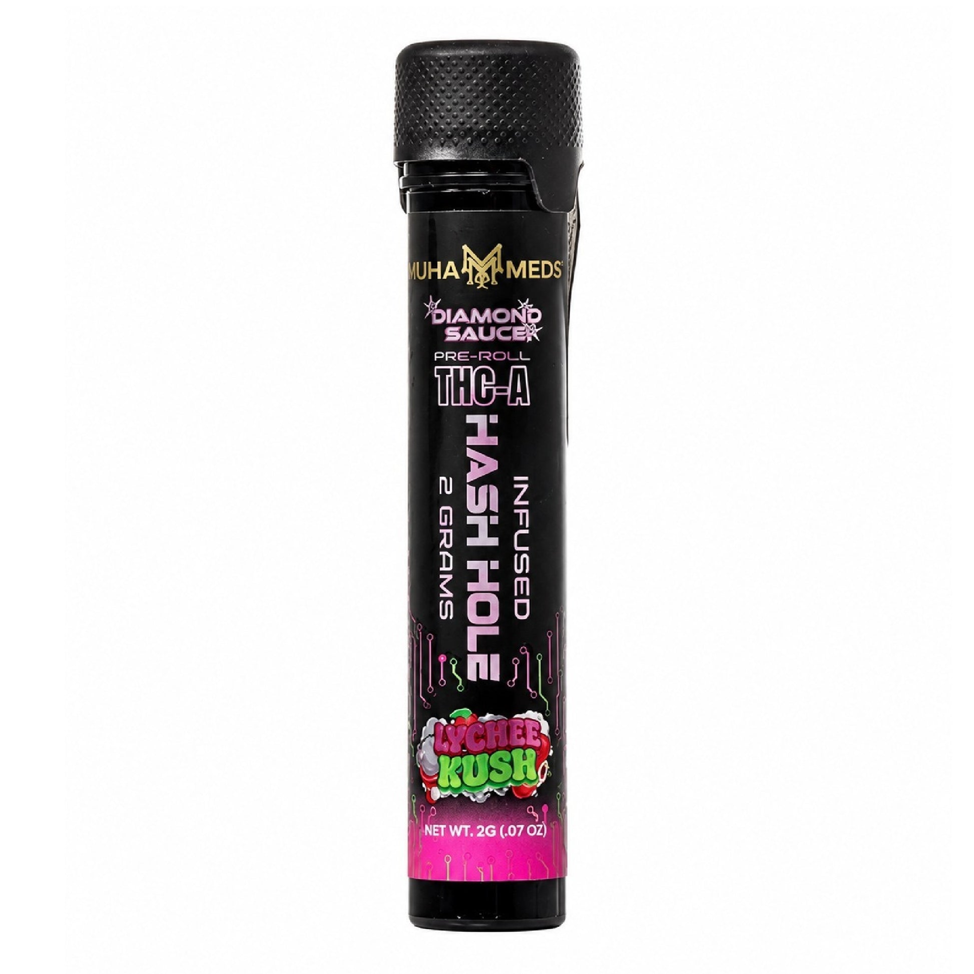 Muha Meds THC-A Diamond Sauce Infused Hash Hole - 2g Lychee Kush (H)
