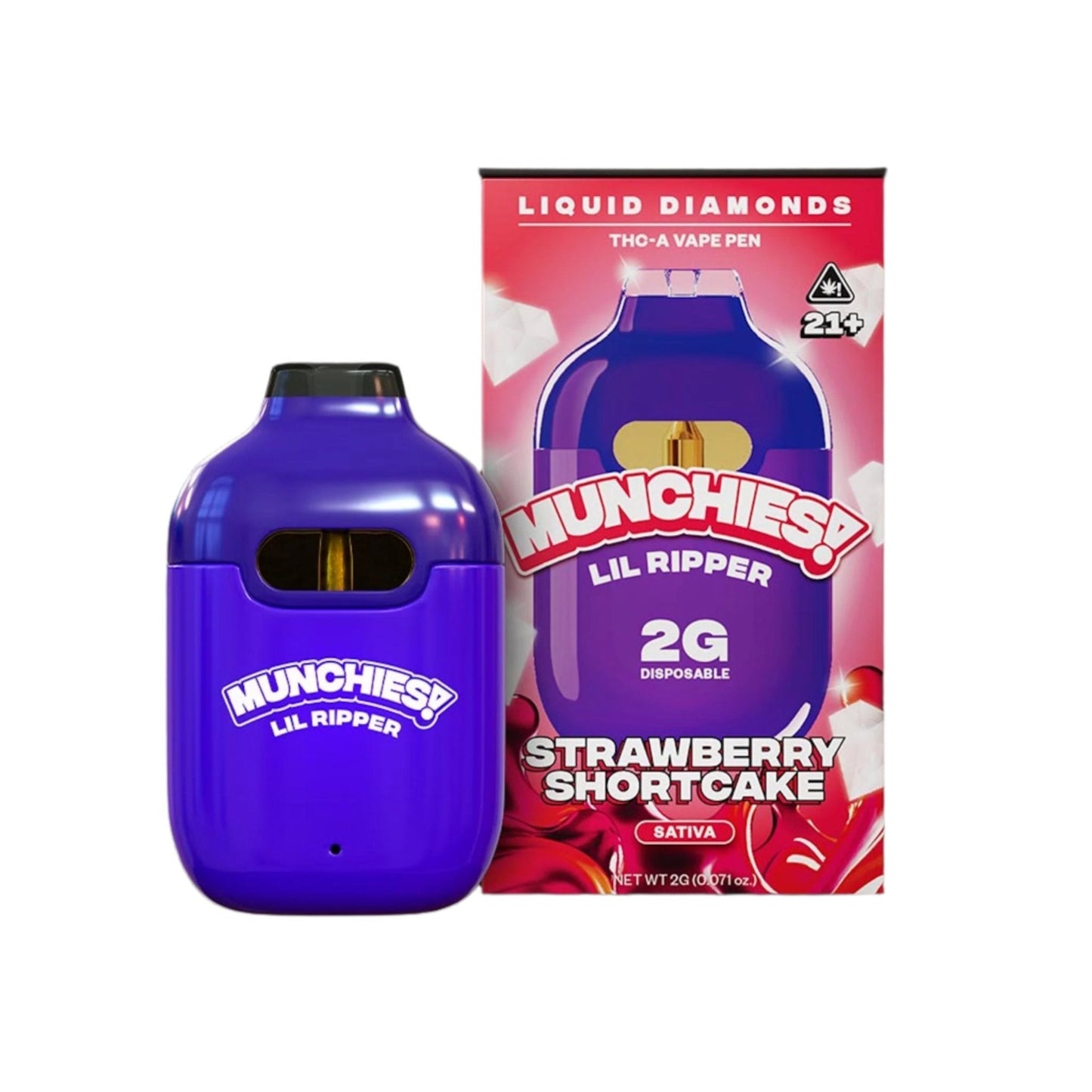 Munchies Lil Ripper THC-A Vaporizer - 2000mg Strawberry Shortcake (S)