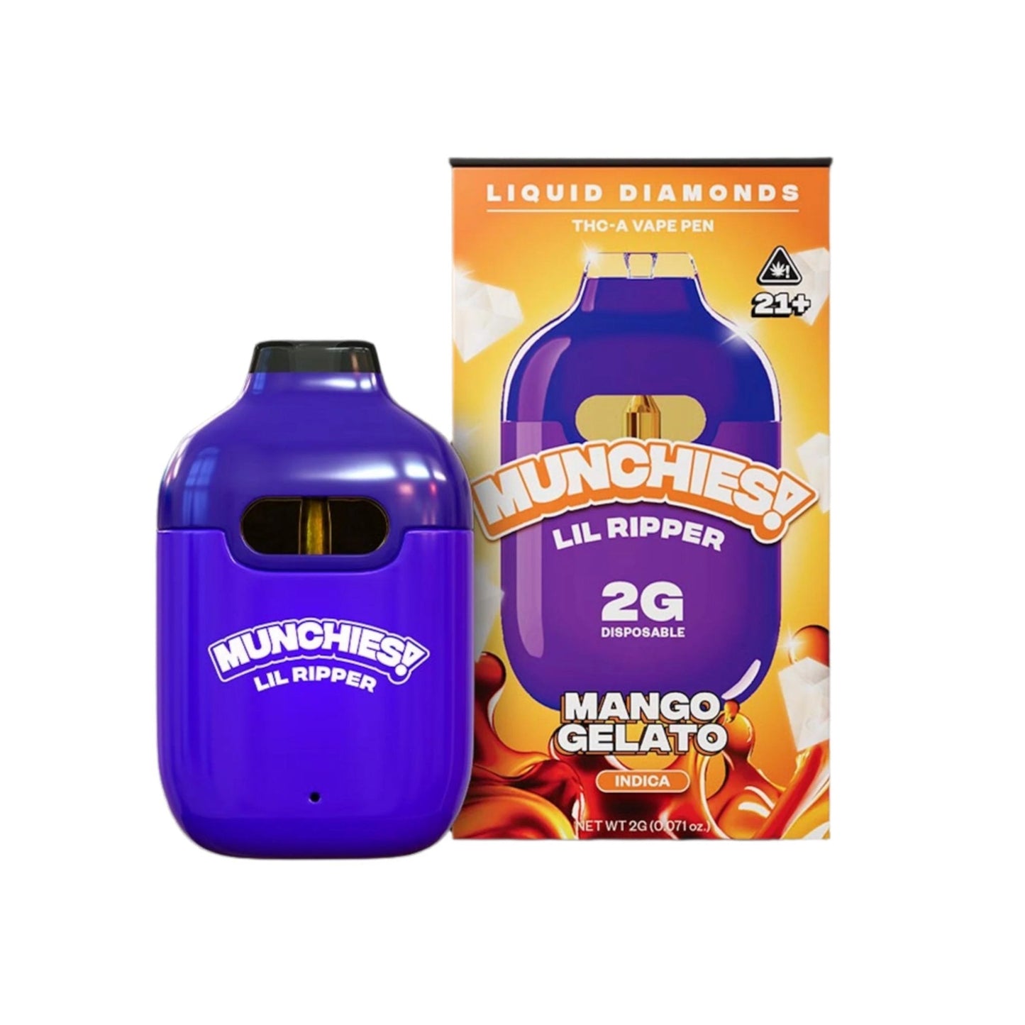 Munchies Lil Ripper THC-A Vaporizer - 2000mg Mango Gelato (I)