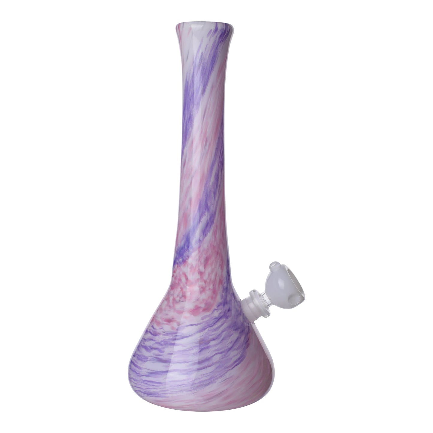 Noble Glass Swirling Beaker Bong - 12in Pink
