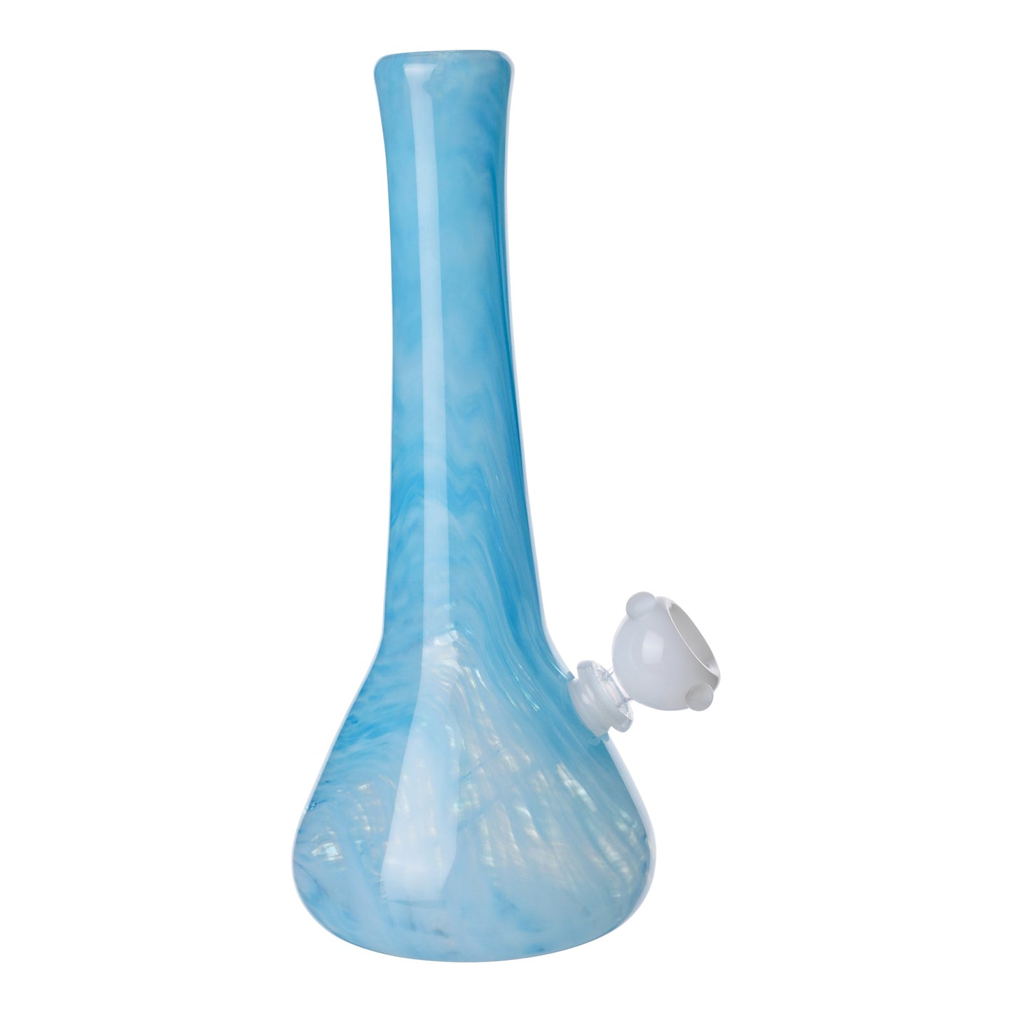 Noble Glass Swirling Beaker Bong - 12in Blue