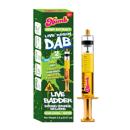 Numb Dab THC-A Rosin Syringe - 2000mg Sour Diesel