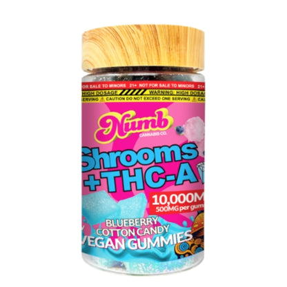 Numb Magic Mushroom + THC-A Blueberry Gummies - 10,000mg