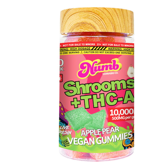 Numb Magic Mushroom + THC-A Gummies - 10,000mg Apple Pear