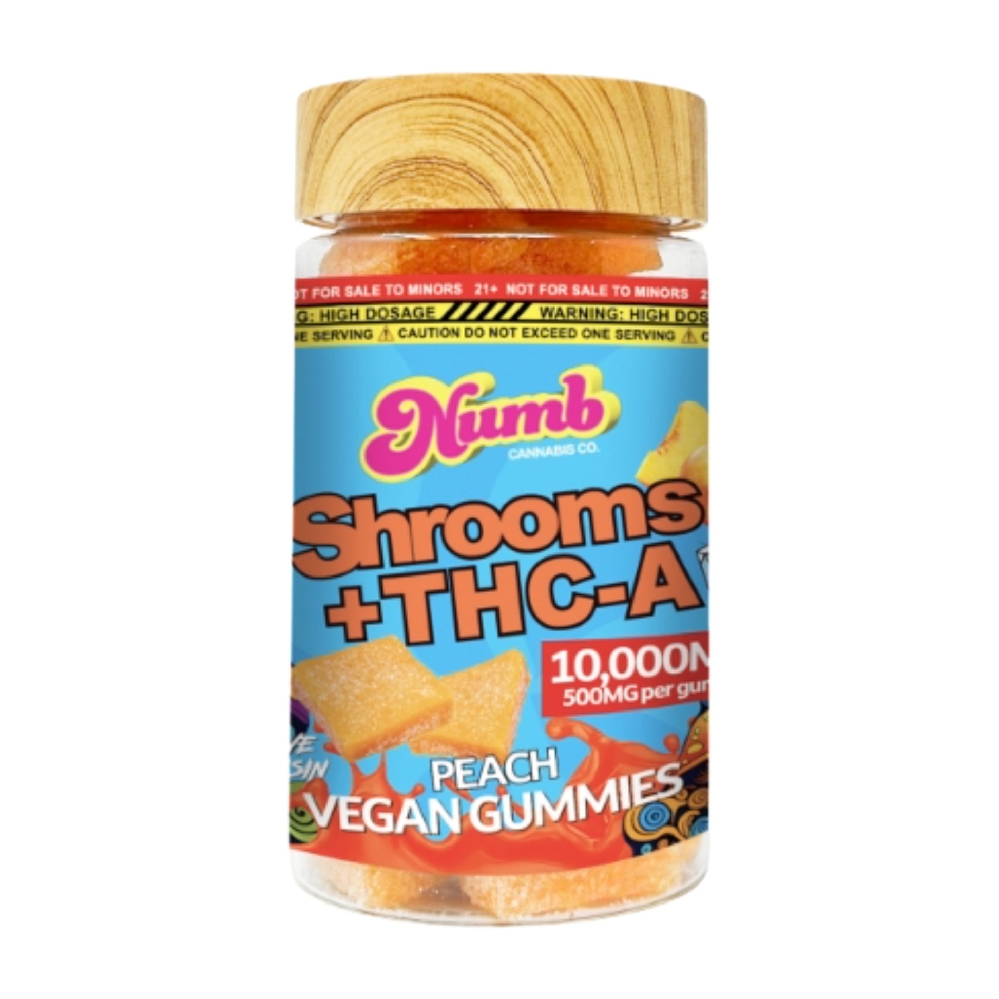Numb Magic Mushroom + THC-A Peach Mango Gummies - 10,000mg