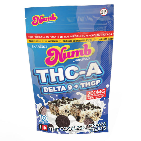 Numb THC-A Cookies and Cream Krispie Treats - 200mg