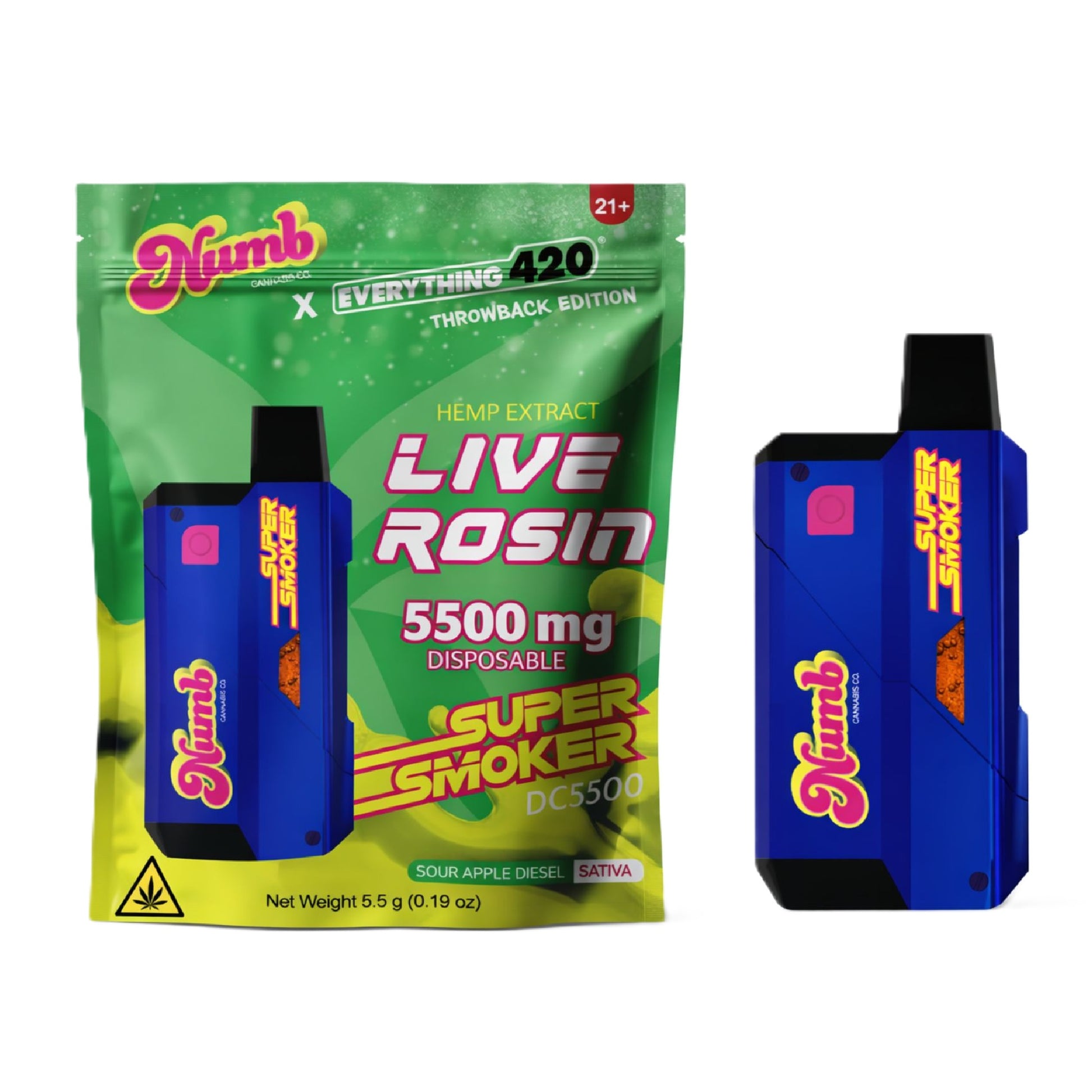 Numb x Everything 420 Super Smoker Vaporizer - 5500mg Sour Apple Diesel