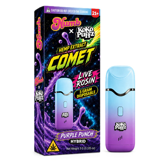 Numb x Koko Puffz Live Rosin Infused Device - 3000mg Purple Punch