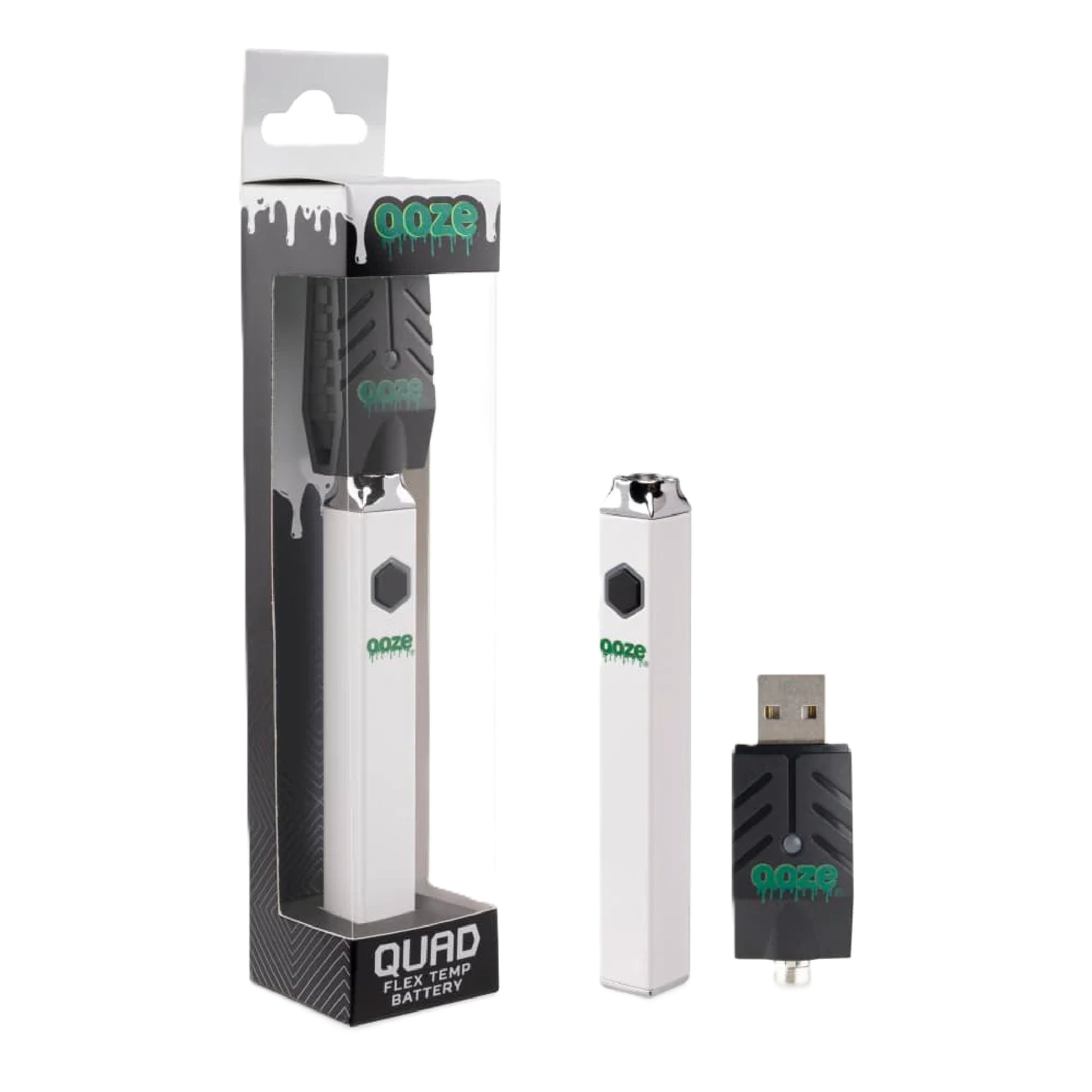 Ooze 510 Thread Quad Battery + Smart USB - 500mAh Ghost White