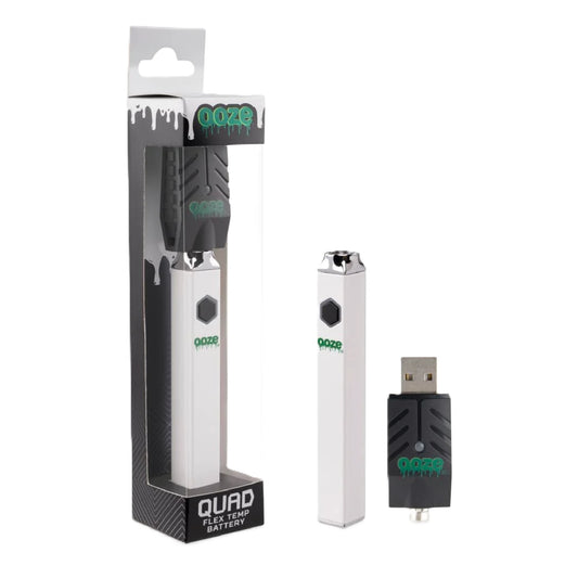 Ooze 510 Thread Quad Battery + Smart USB - 500mAh Ghost White