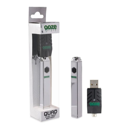 Ooze 510 Thread Quad Battery + Smart USB - 500mAh Cosmic Chrome