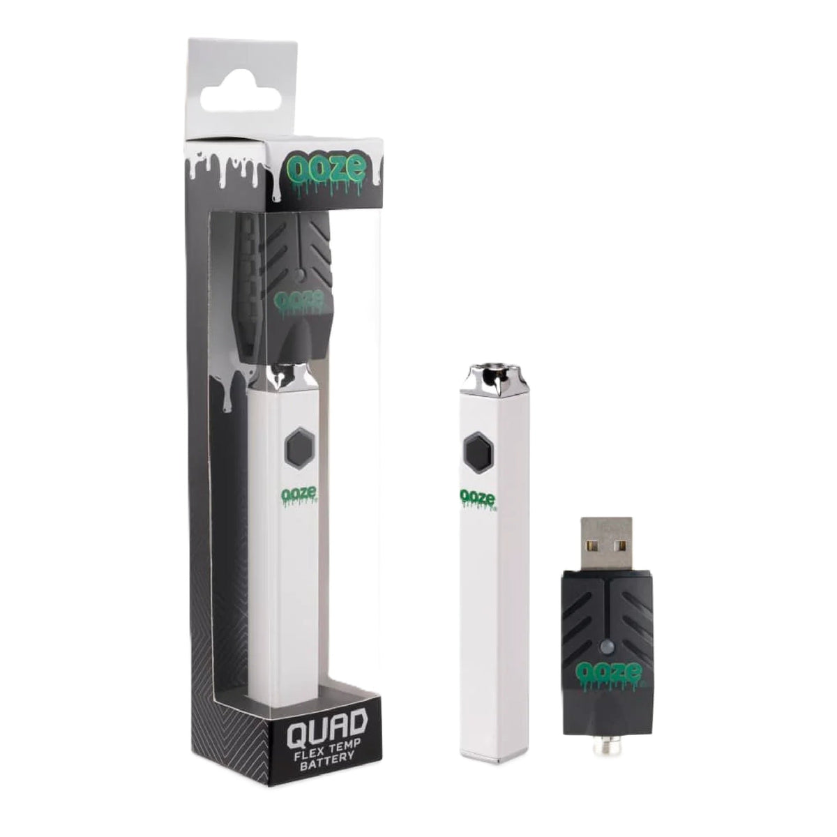 Ooze 510 Thread Quad Power Unit + Smart USB - 500mAh Ghost White