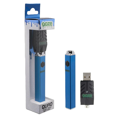 Ooze 510 Thread Quad Power Unit + Smart USB - 500mAh Sapphire Blue