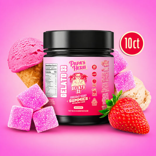 Papa's Herb Delta 8 + THC Blend Gummies - 1000mg (10ct) Gelato 33