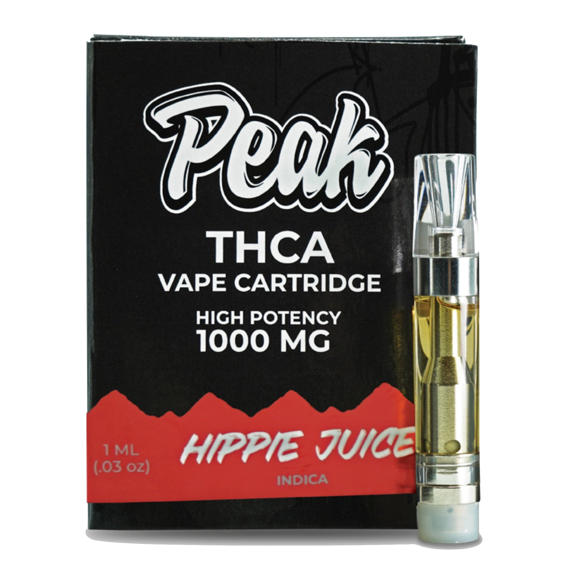 Peak THC-A Hippie Juice Cartridge - 1000mg - Everything 420 Peak THC-A Hippie Juice Cartridge - 1000mg - Everything 420