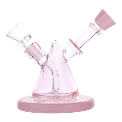 Pink Pyramid Scheme Bubbler Bong - 6in