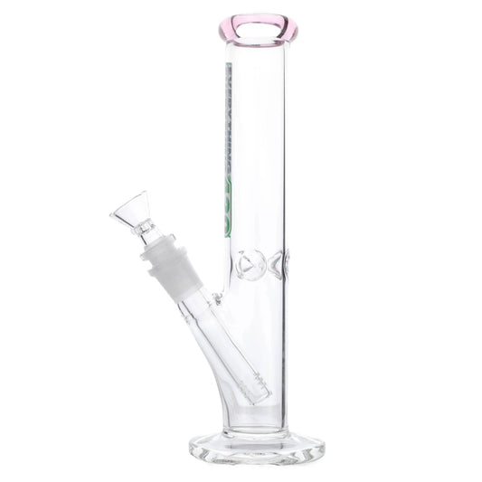 Pink Tip Straight Tube Bong - 10in