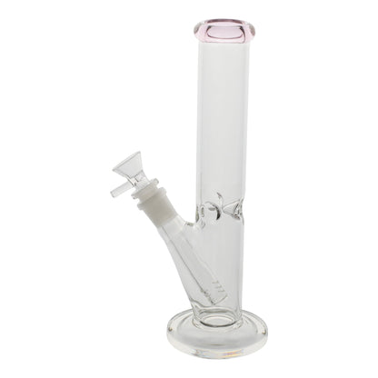 Pink Tip Straight Tube Bong - 11in