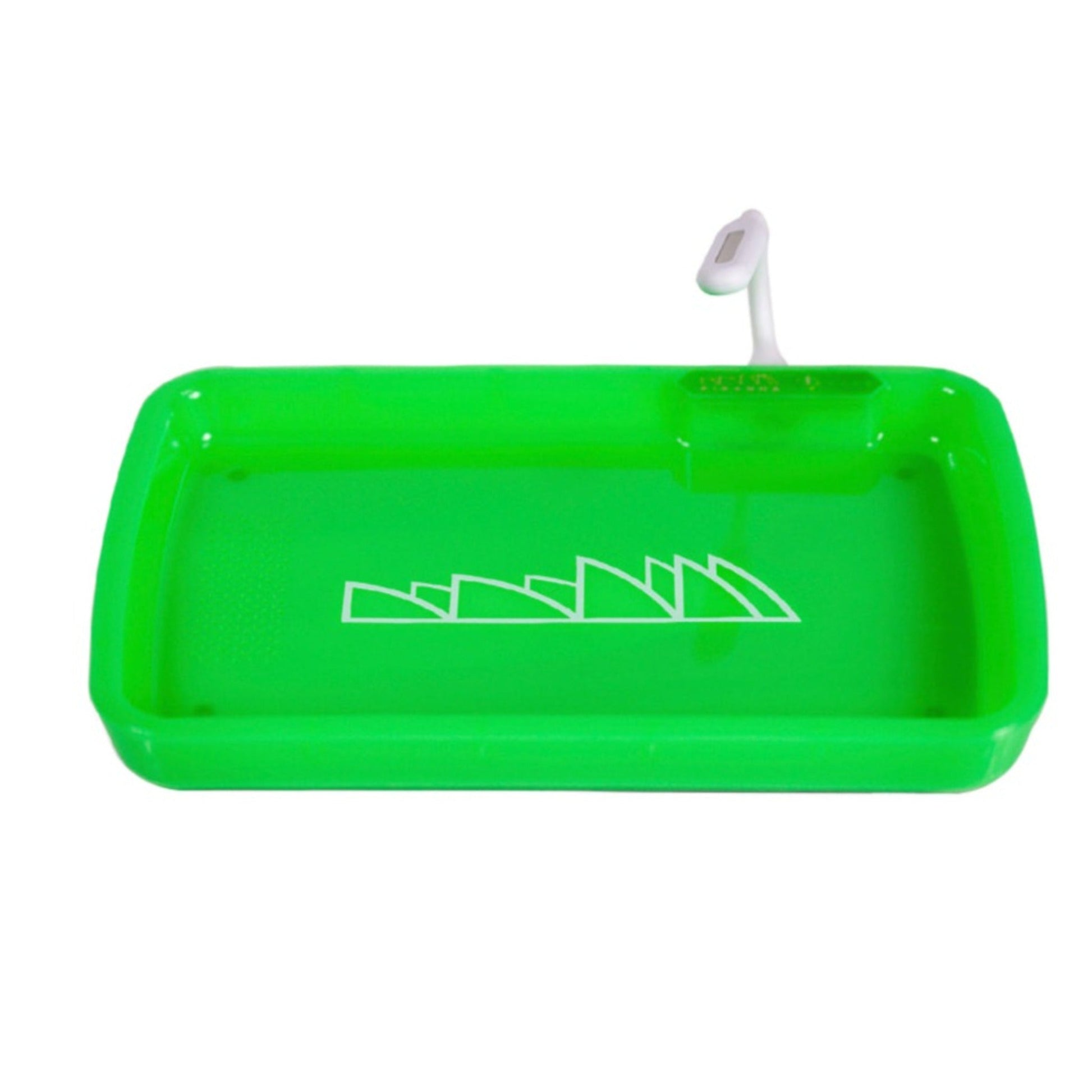 Piranha LED Rolling Tray - 12in Green