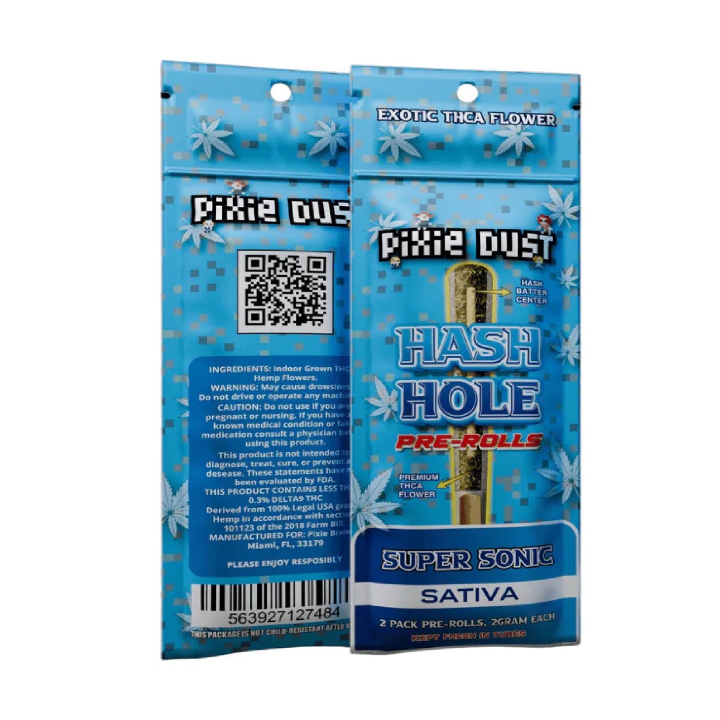 Pixie Dust Hash Hole Premium THC-A Pre-Rolls - 2g Super Sonic (S)
