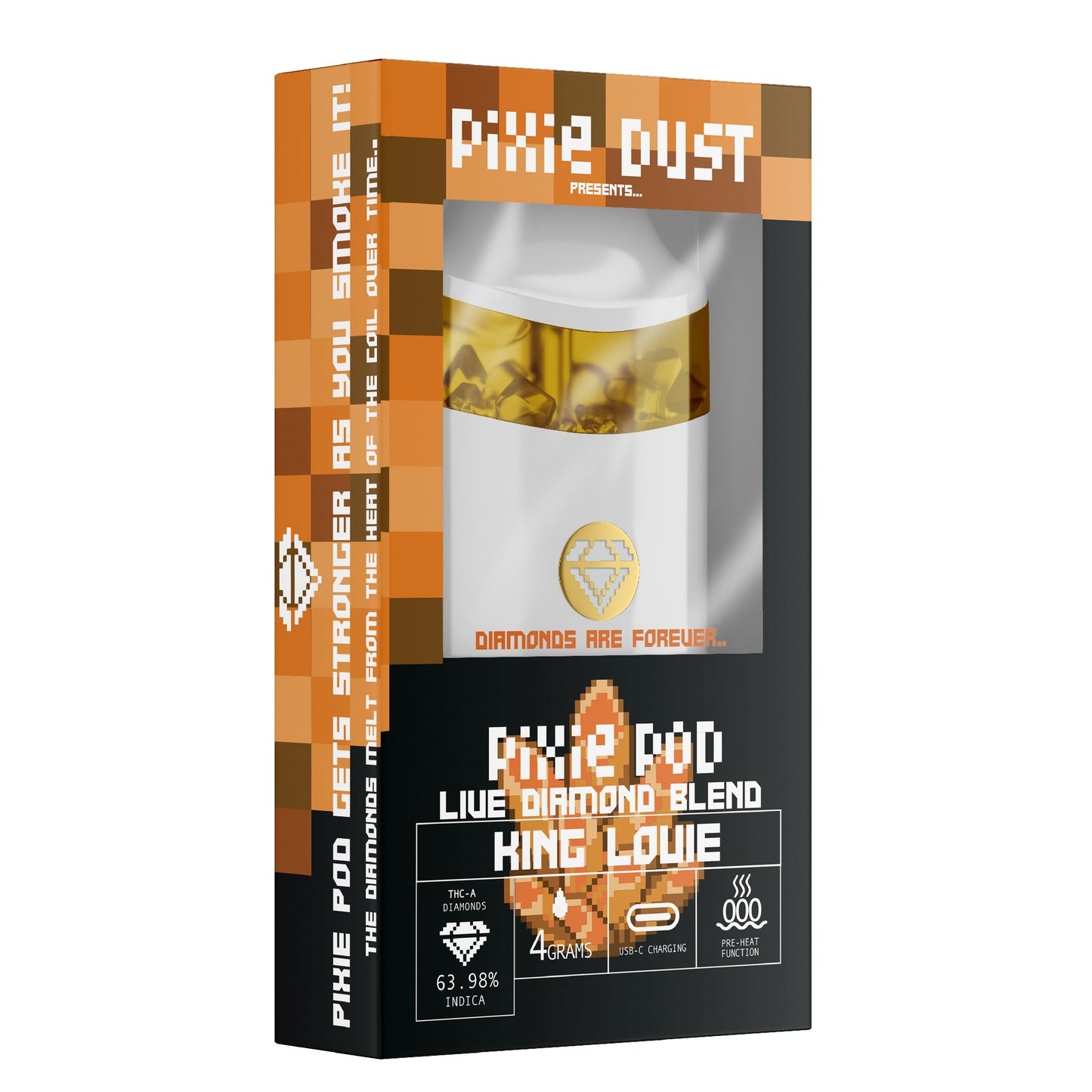 Pixie Pod Live Diamond THC-A Blend Vaporizer - 4g King Louie