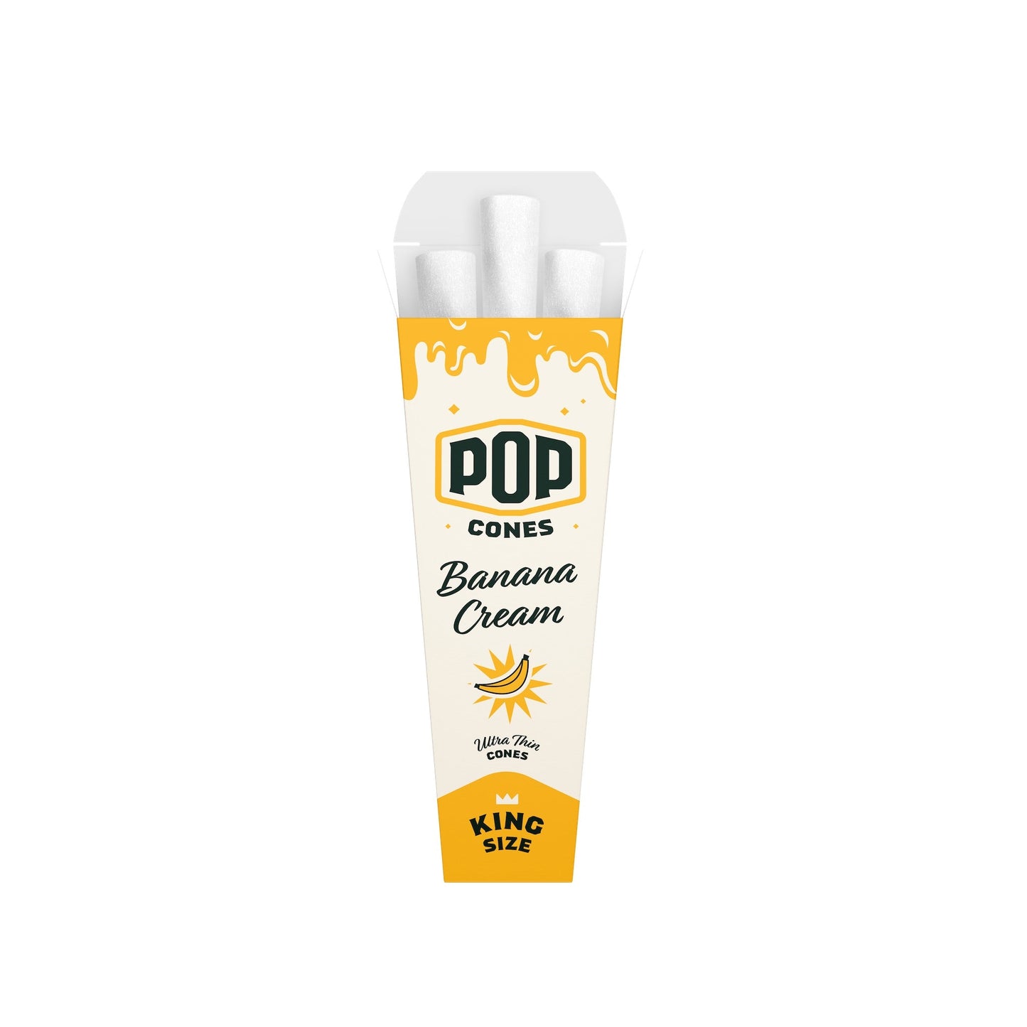 Pop Cones Ultra Thin King Size - 3ct Banana Cream