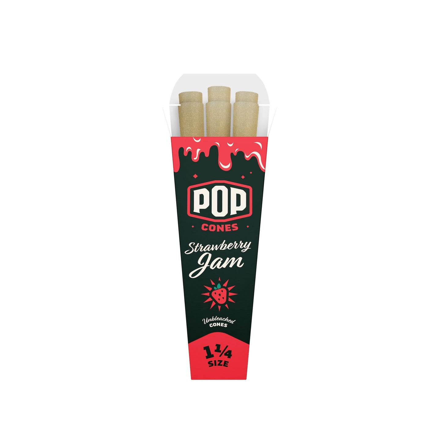 Pop Cones Unbleached 1 1/4" - 6ct Strawberry Jam