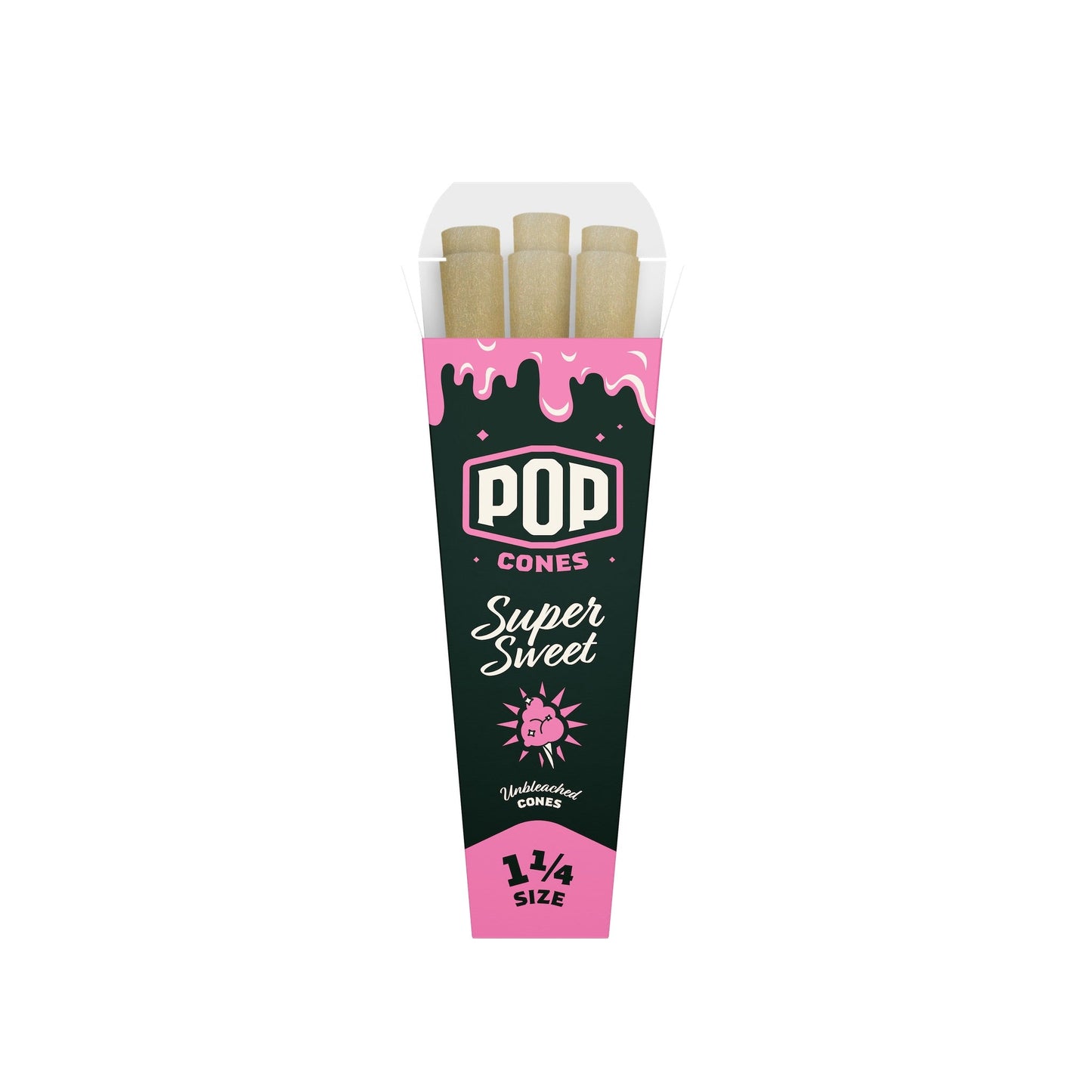 Pop Cones Unbleached 1 1/4" - 6ct Super Sweet